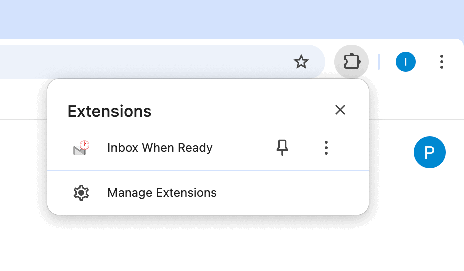 Inbox When Ready settings icon