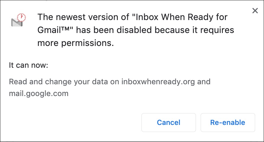 Permission warning screenshot